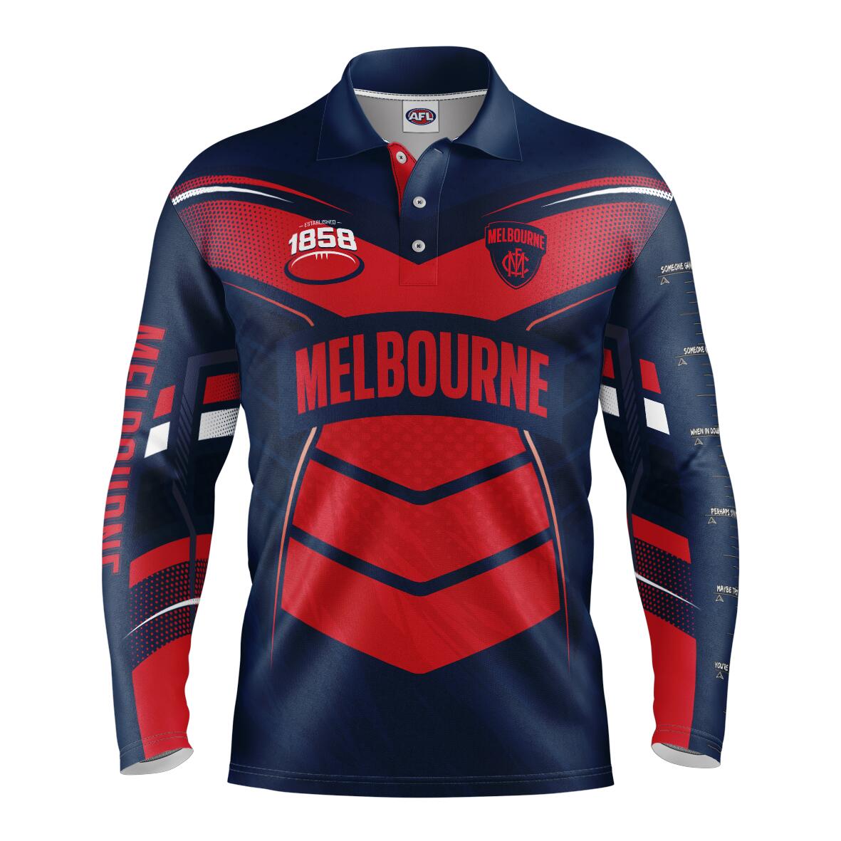 AFL 'Cyber' Fishing Shirt - Melbourne Demons - Adult - Mens - Polo