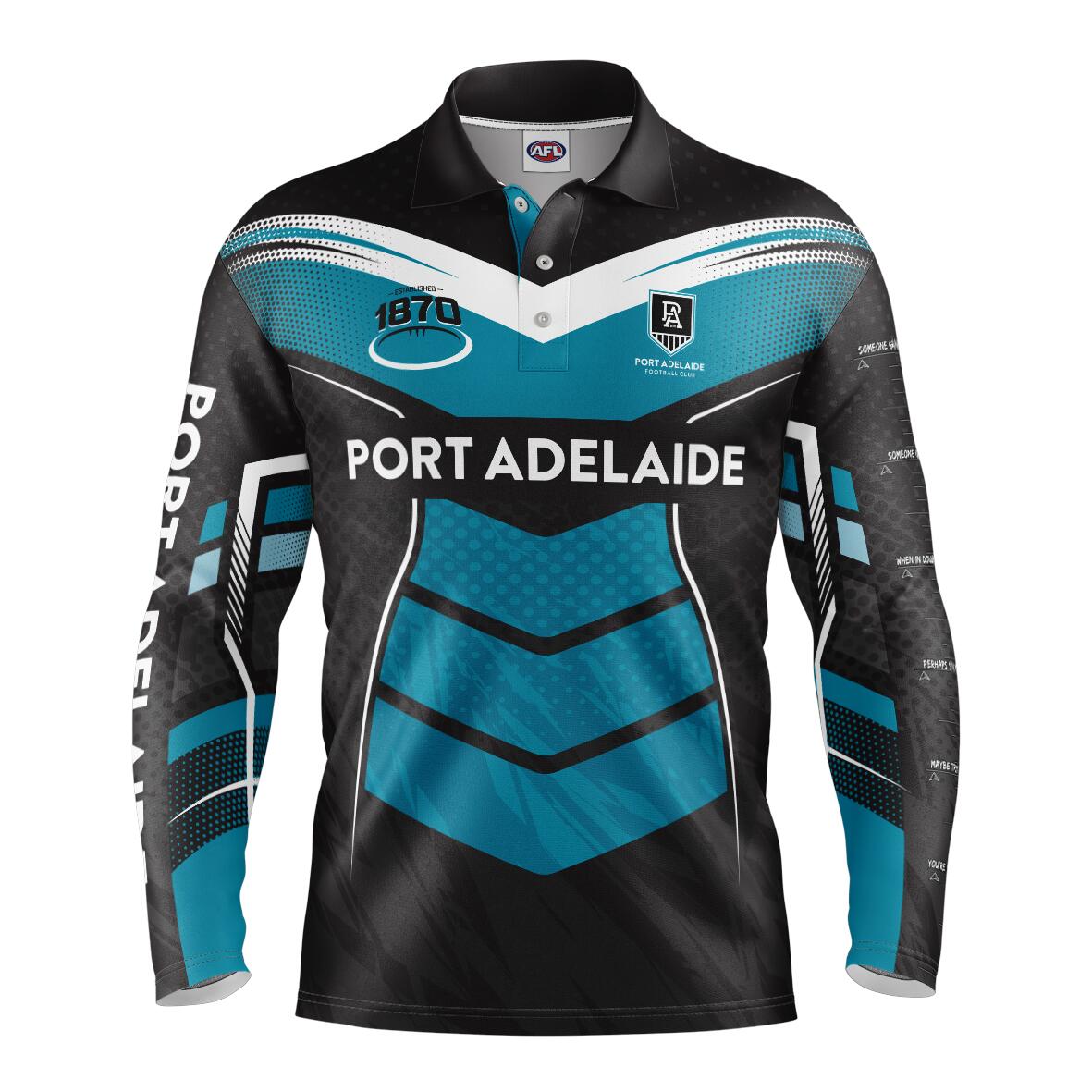 AFL 'Cyber' Fishing Shirt - Port Adelaide Power - Adult - Mens - Polo