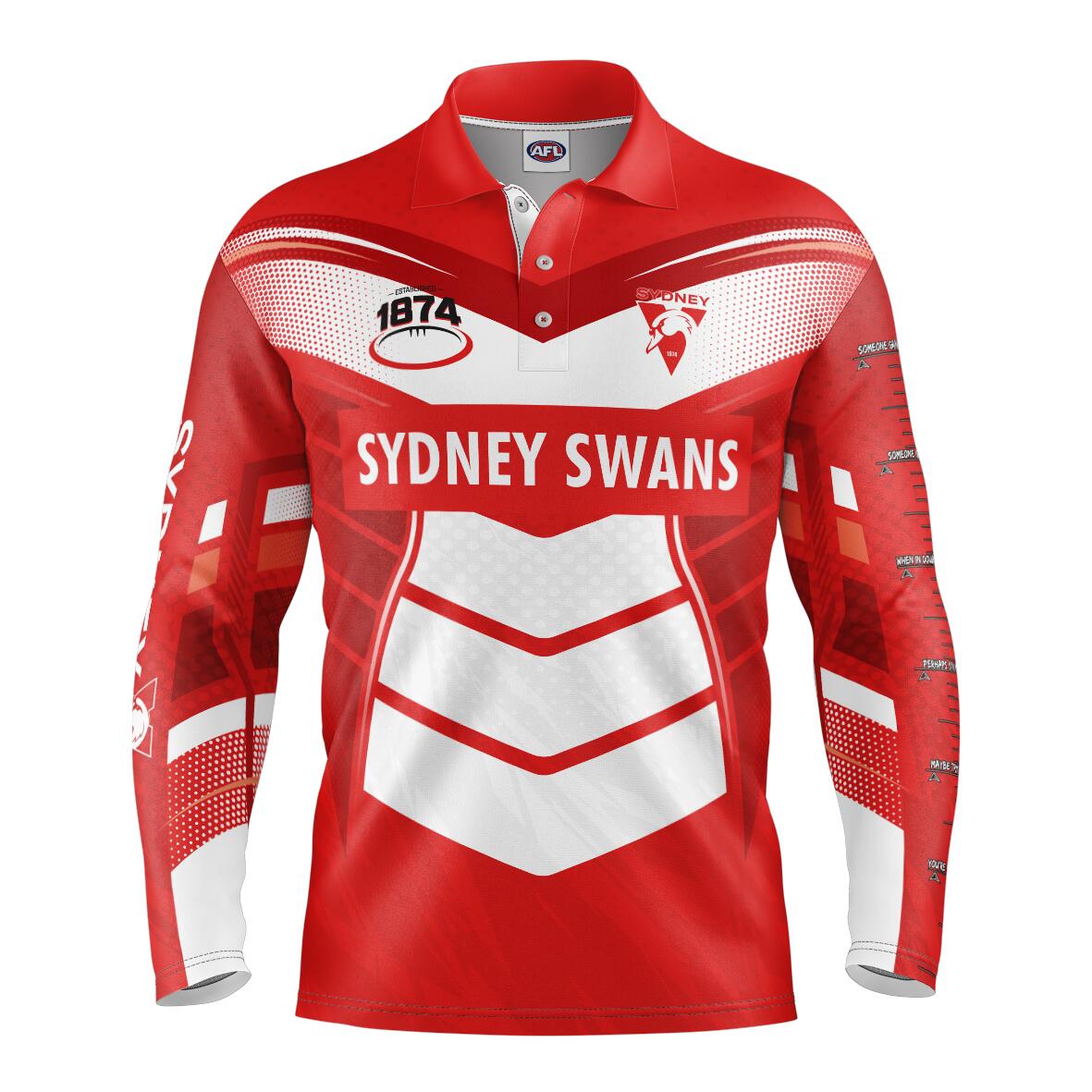 AFL 'Cyber' Fishing Shirt - Sydney Swans - Adult - Mens - Polo