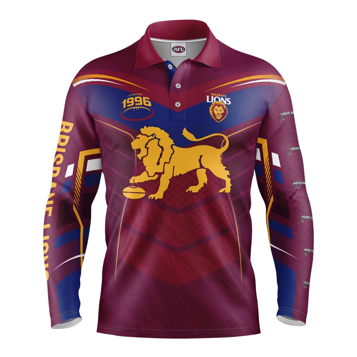 AFL 'Cyber' Fishing Shirt - Brisbane Lions - Adult - Mens - Polo