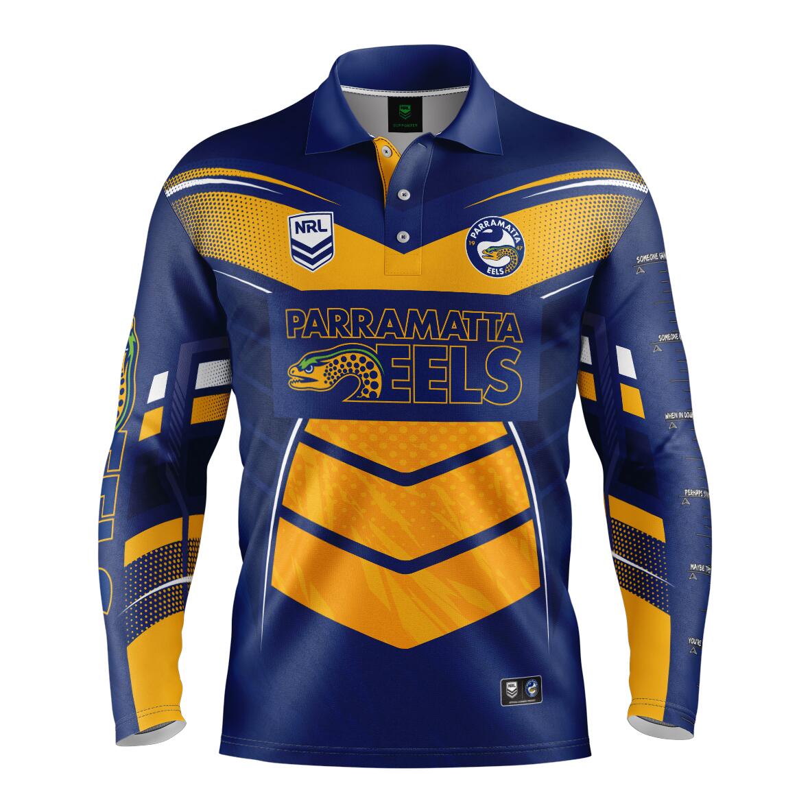 NRL 'Cyber' Fishing Shirt - Paramatta Eels - Adult - Mens - Polo