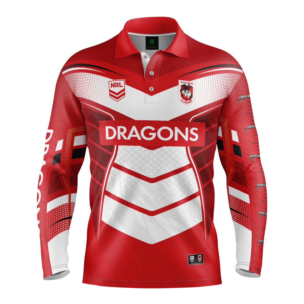 NRL 'Cyber' Fishing Shirt - St George Illawarra Dragons - Adult - Mens - Polo