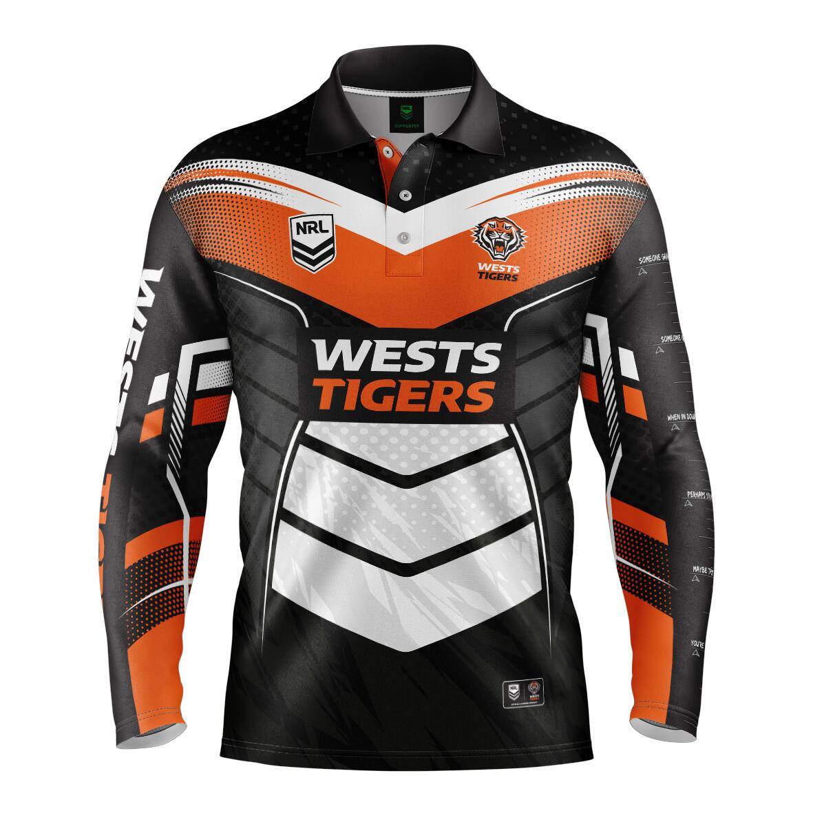 NRL 'Cyber' Fishing Shirt - West Tigers - Adult - Mens - Polo