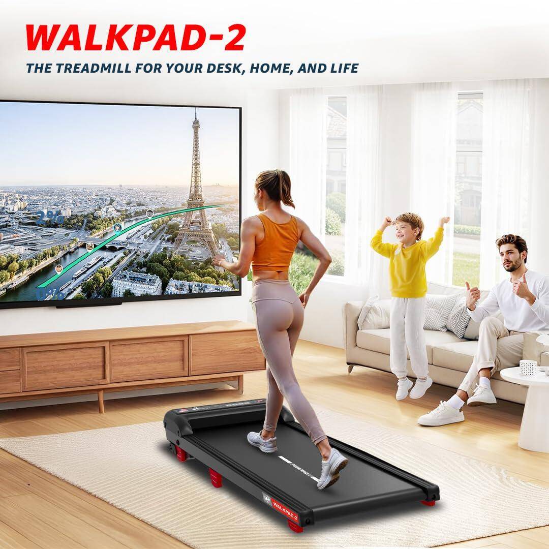 Powermax Fitness Walkpad-2 Under-Desk Treadmill for Home Use, 4.0 HP Motor, 2% Manual Incline, 130kg Weight Capacity -  5