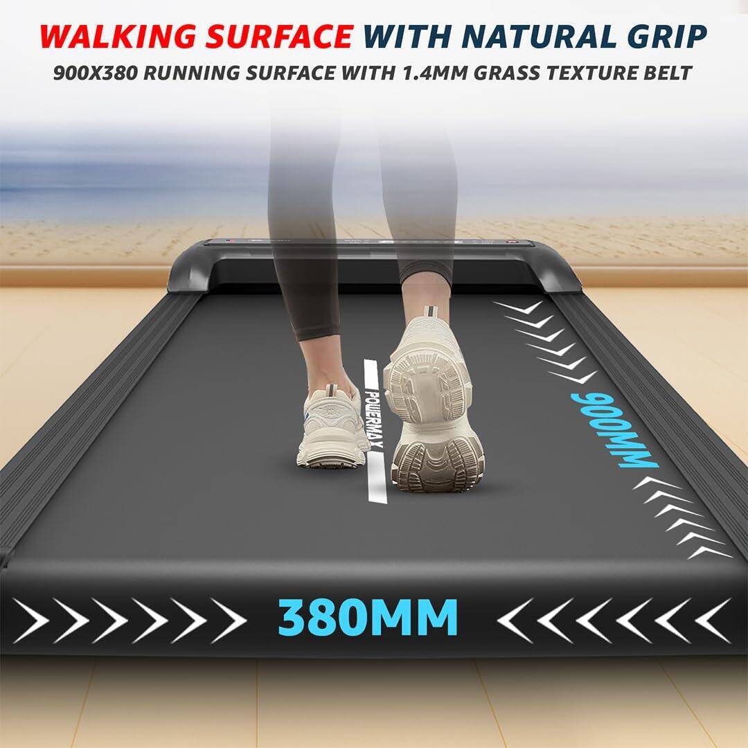 Powermax Fitness Walkpad-2 Under-Desk Treadmill for Home Use, 4.0 HP Motor, 2% Manual Incline, 130kg Weight Capacity -  4