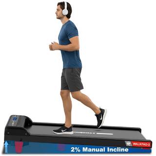 Powermax Fitness Walkpad-2 Under-Desk Treadmill for Home Use, 4.0 HP Motor, 2% Manual Incline, 130kg Weight Capacity
