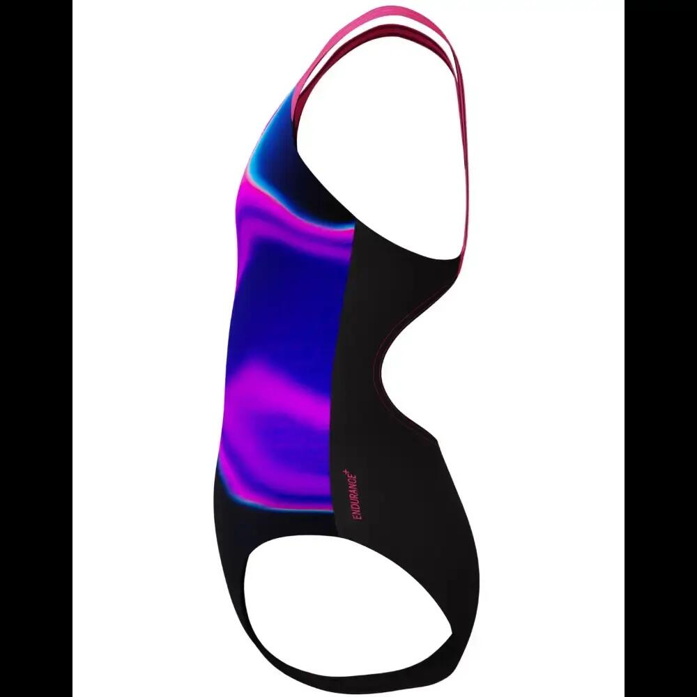 Maillot de bain fille Speedo Sprint Splashback noir/rose 3/5