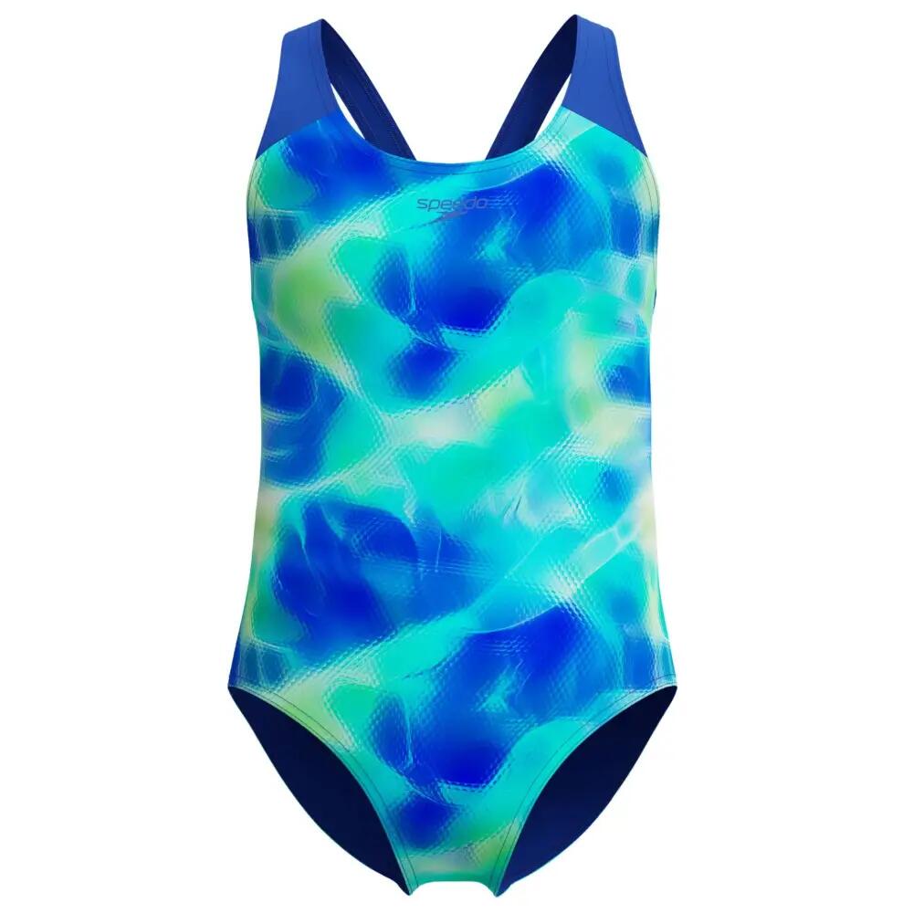 Costum inot fete Speedo Splashback Albastru/Verde- Endurance+
