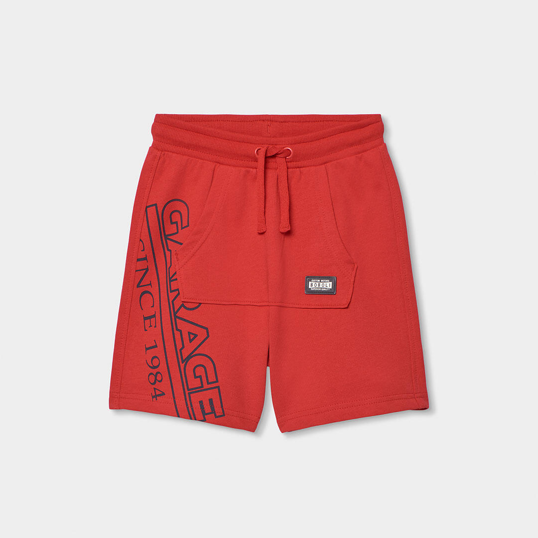 Bermudas de verano de tenis kids niño boboli granate 1/4