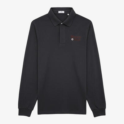 Effen gebreide polo met lange mouwen