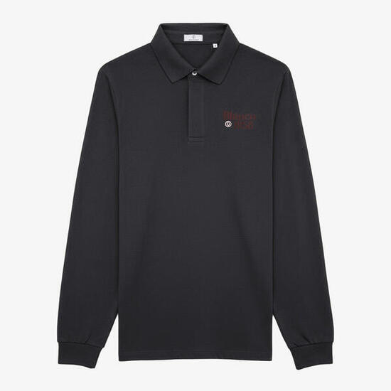 Polo manches longues coton piqué uni anthracite Blanco 1958