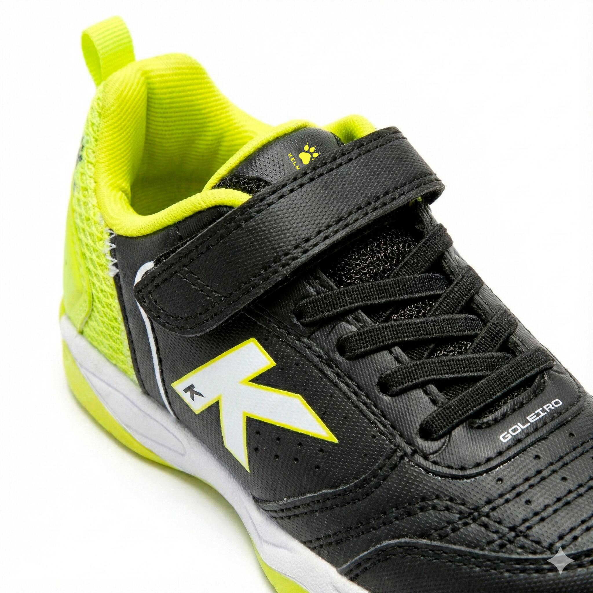 Kelme Zapatillas De Niño Goleiro Elastic Indoor Negro-lima Unisex Kids 4/4