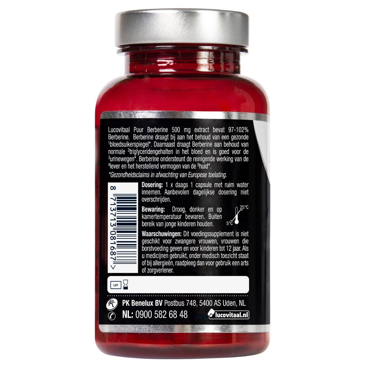 Lucovitaal Puur Berberine 500 mg 3/5