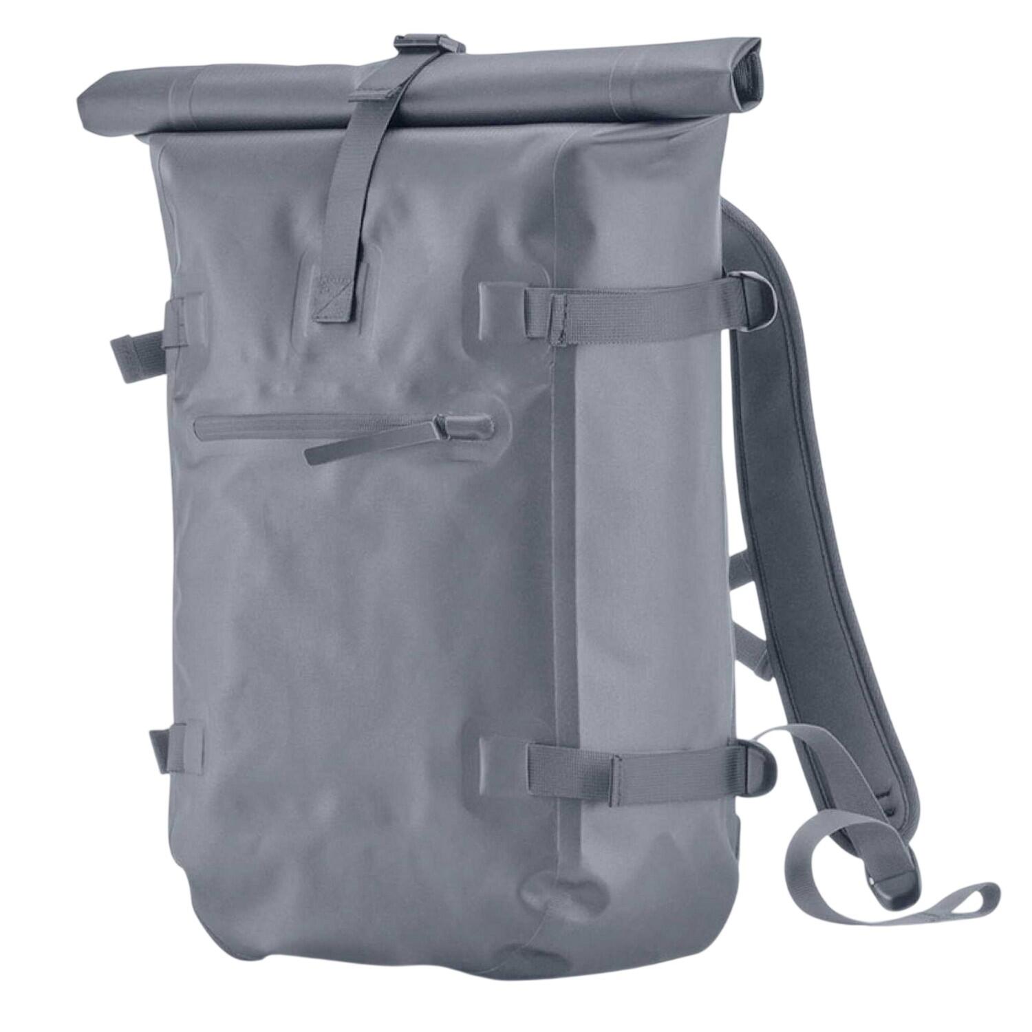 Roll Top Waterproof Backpack (Blue Grey) 2/2