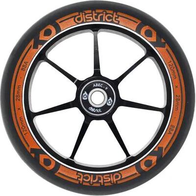 District dual width core stuntstep wiel - 120mm - zwart/oranje