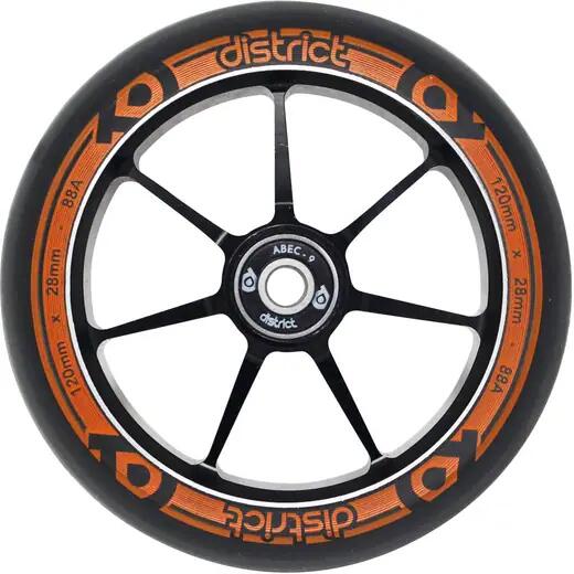 District - District Dual Width Core Roue Trottinette Freestyle - 120mm - Noir/orange - Roue - Noir|orange - 120 Mm - Decathlon