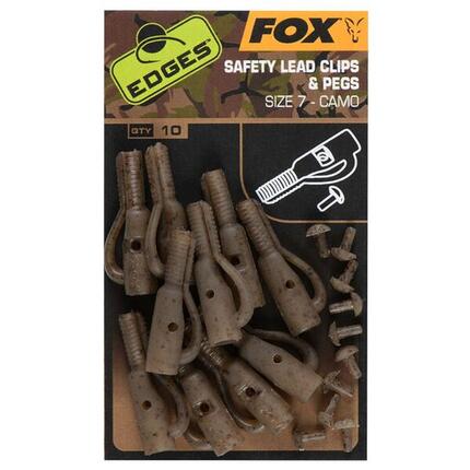 Fox Edges Camo Size 7 lead Clip + Pegs - 10 Leadclips