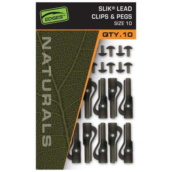 Fox Naturals Size Sz 10 Slik Lead Clip & Pegs - 10 Leadclips