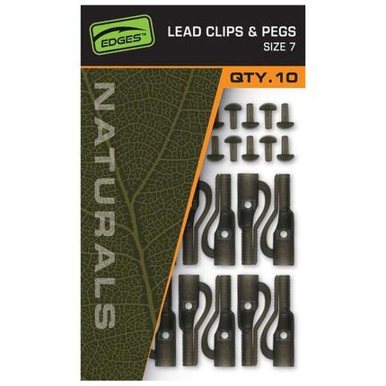 Fox Naturals Size 7 Lead Clips & Pegs - 10 Leadclips