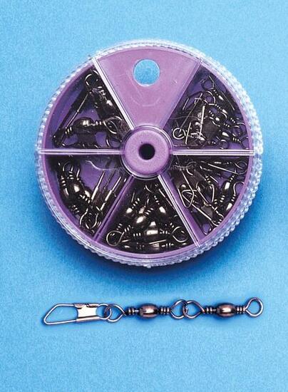 Doppelwirbel Wirbel mit Karabiner Box mit 25 Stk.