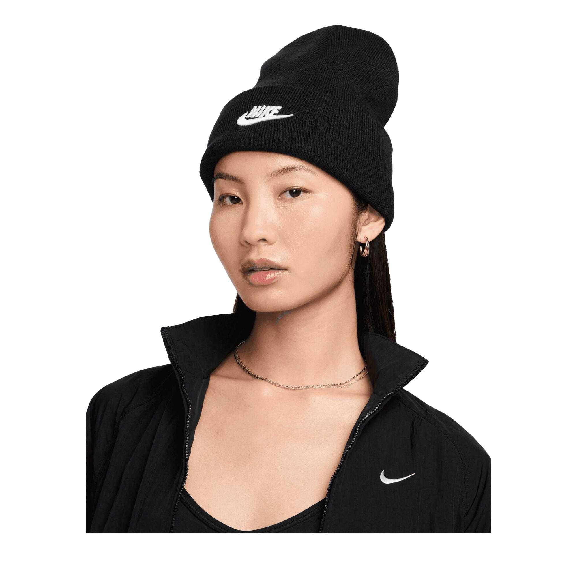 NIKE Unisex Adult Futura Peak Beanie (Black/White)