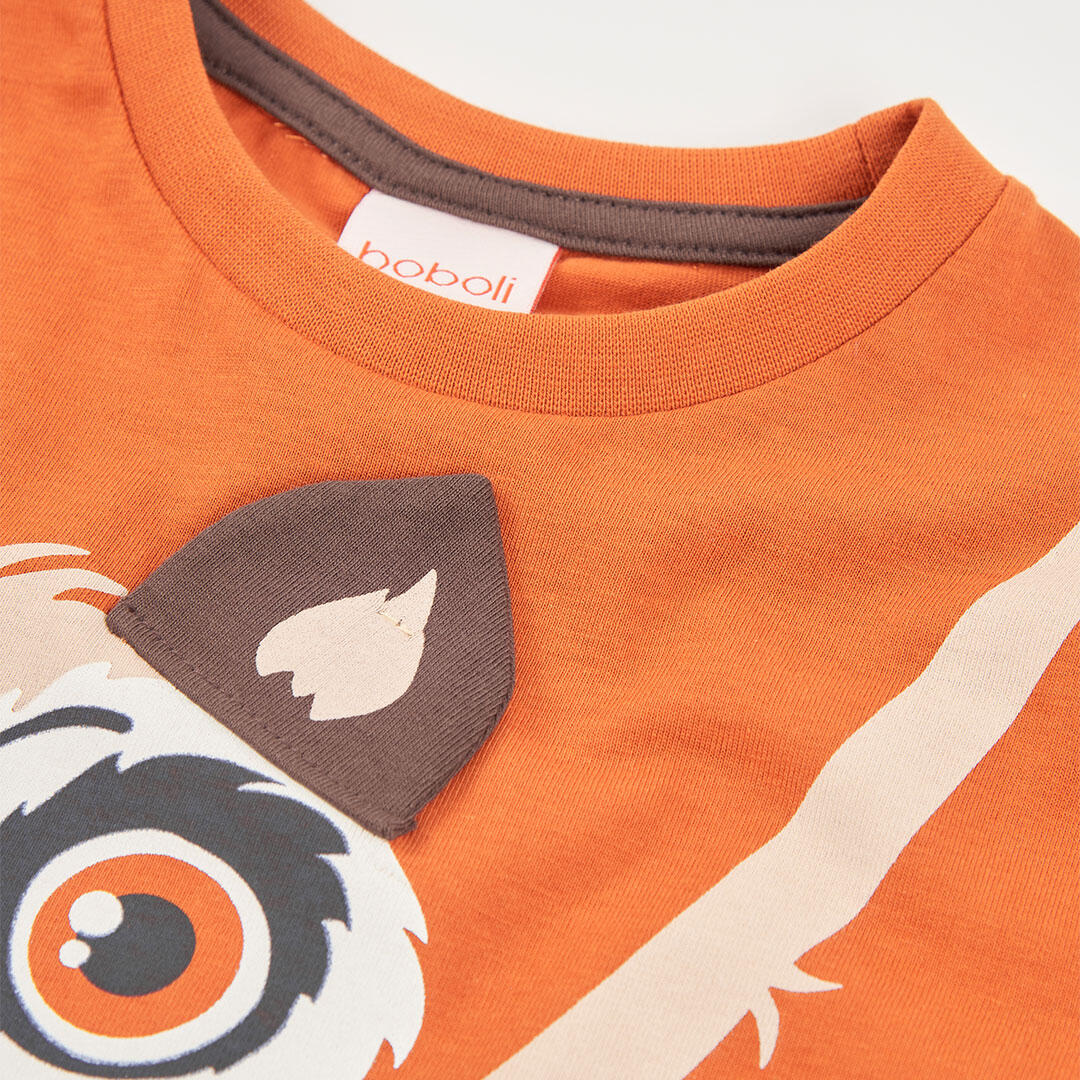 Camisetas de verano de gimnasia kids niño boboli marrón 3/4