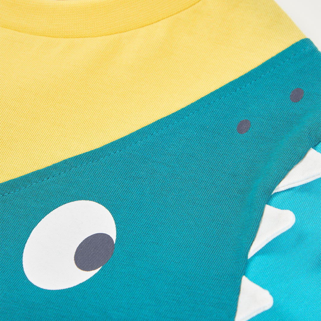 Camisetas de verano de tenis kids niño boboli amarillo 3/4