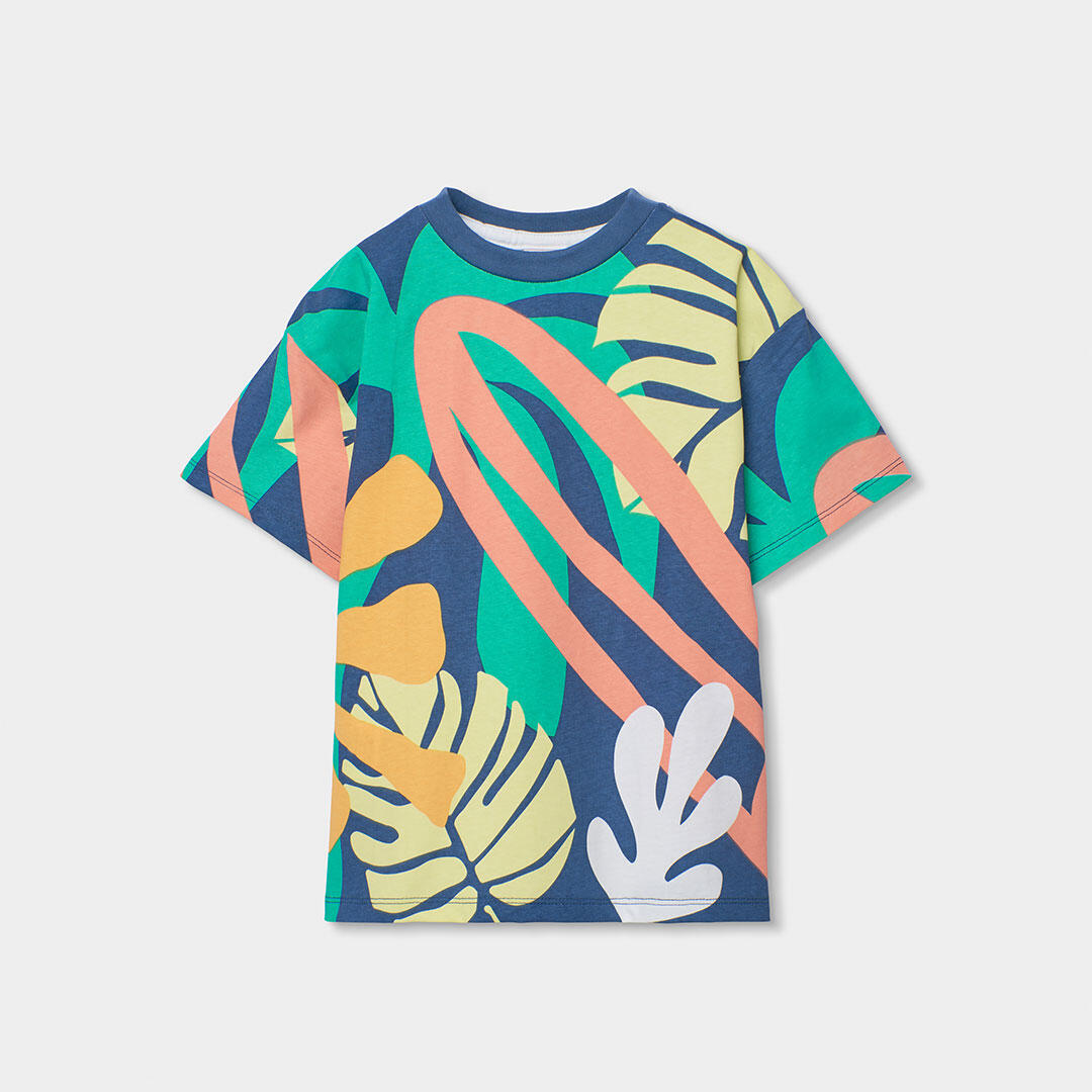 Camisetas de verano de tenis kids niño boboli azul 1/4