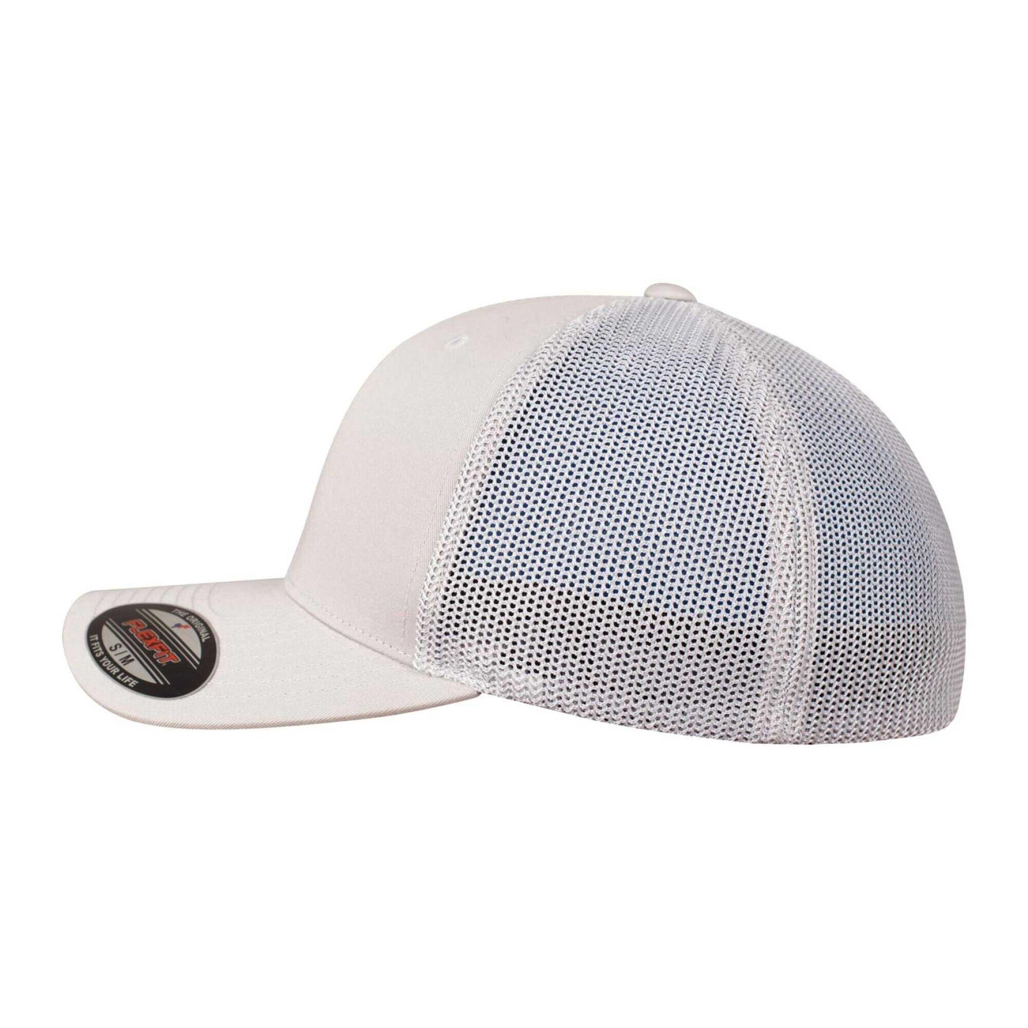 Cappellino Da Camionista Maglia A Rete Adulto Unisex Flexfit Argento 3/4