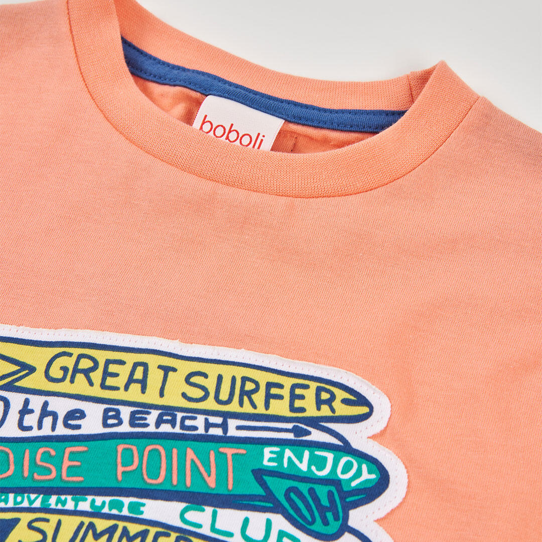 Camisetas de verano de gimnasia kids niño boboli rosa 3/4