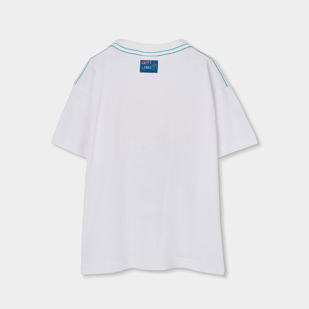 Camisetas de verano de tenis kids niño boboli blanco 2/4