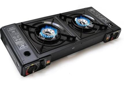 Réchaud à gaz 2 feux - Réchaud de camping - Réchaud à gaz - Radiateur