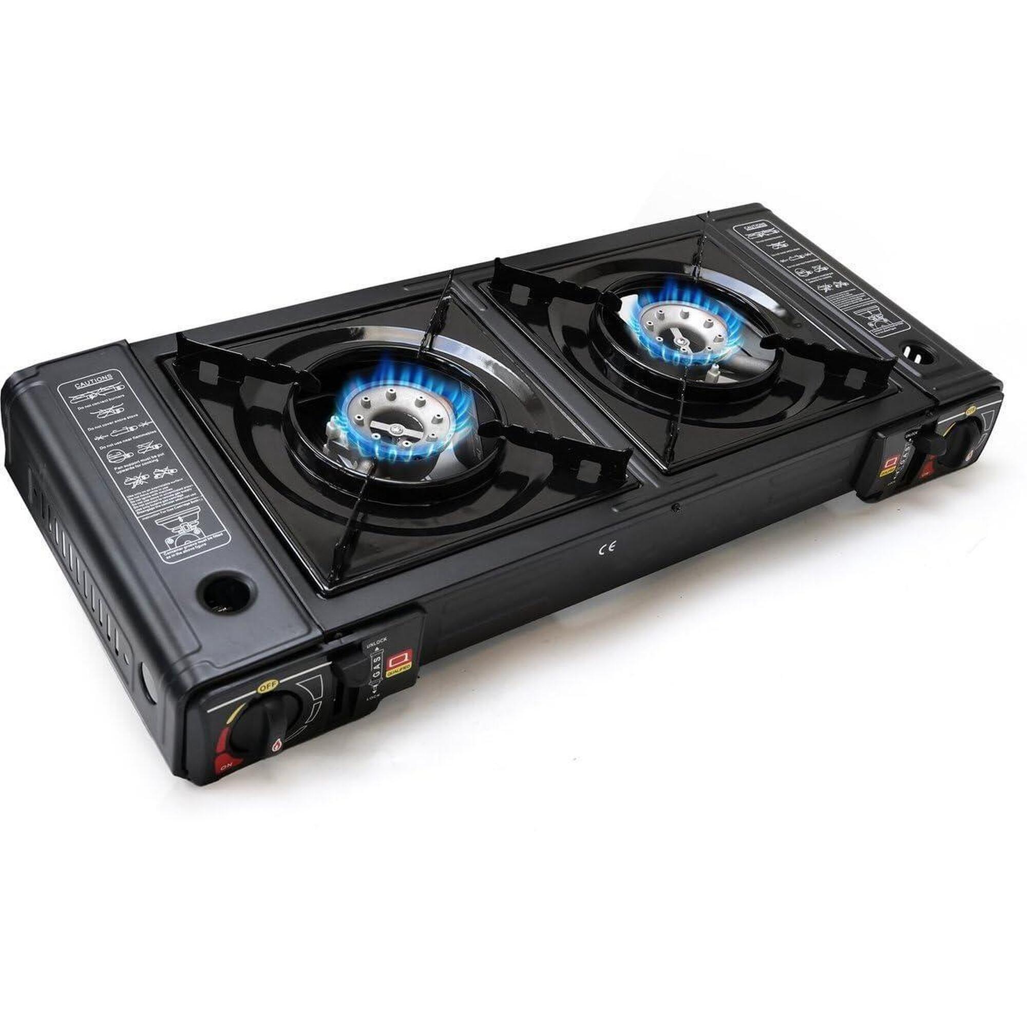 Eurocatch - Réchaud À Gaz 2 Feux - Réchaud De Camping - Réchaud À Gaz - Radiateur - Réchaud - Noir - No Size - Decathlon