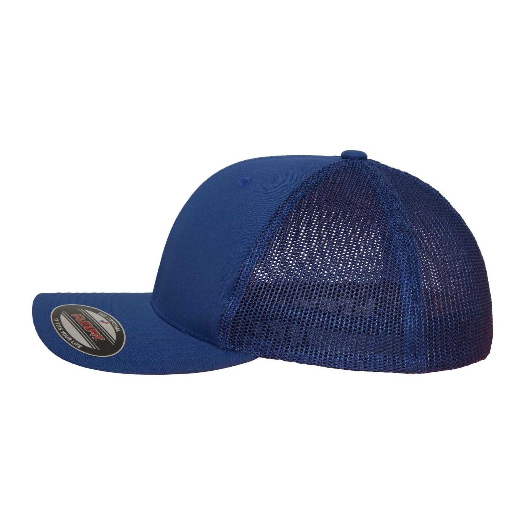 Trucker Cap für HerrenDamen Unisex, Netzmaterial Damen und Herren Königsblau 3/4