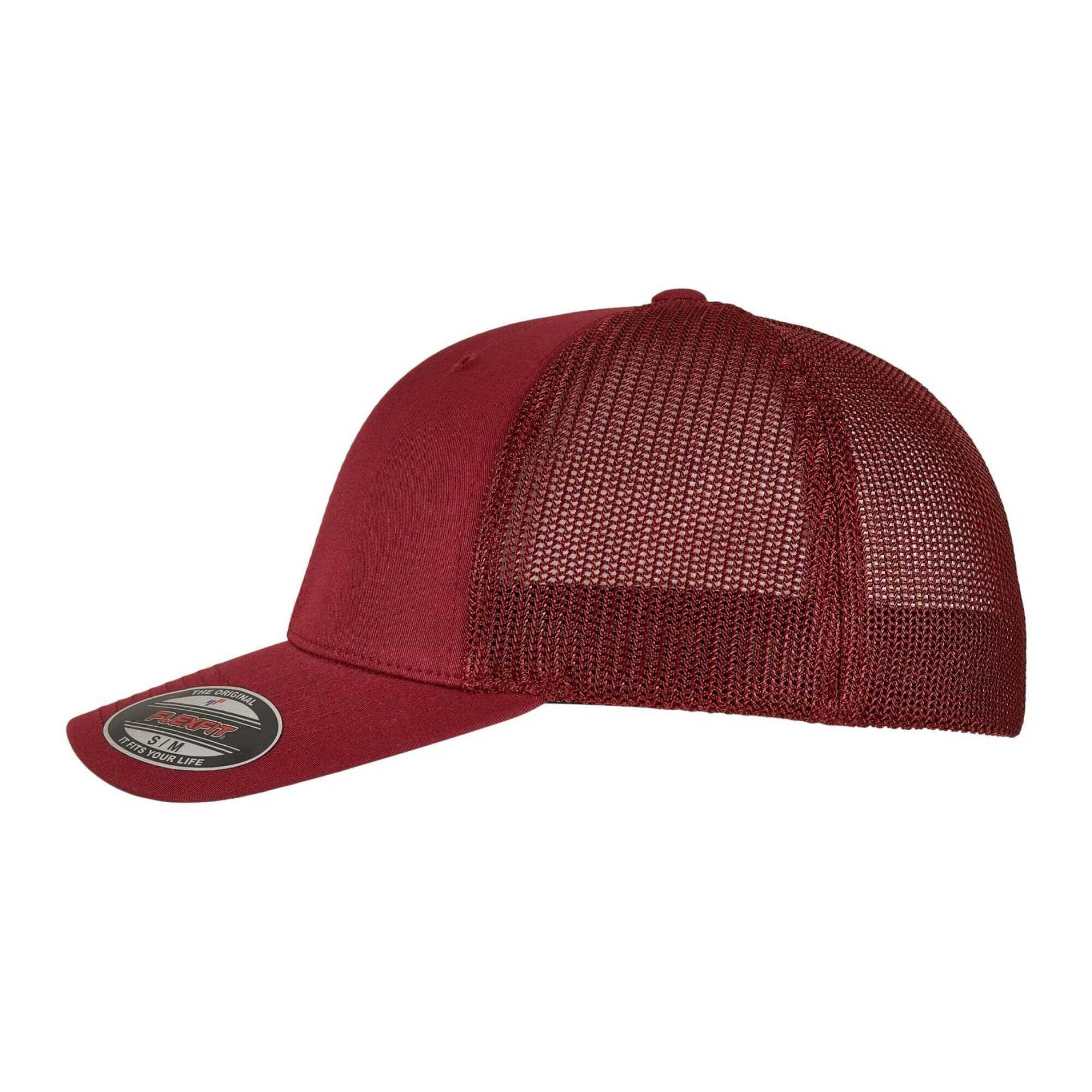 Trucker Cap für HerrenDamen Unisex, Netzmaterial Damen und Herren Cranberry 3/4