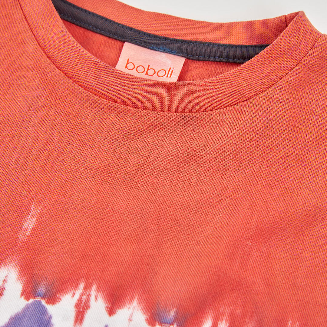 Camisetas de verano de tenis kids niño boboli naranja 3/4