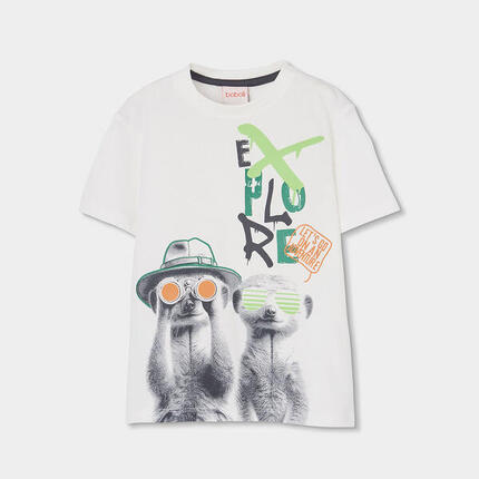 Camisetas de verano de gimnasia kids niño boboli blanco