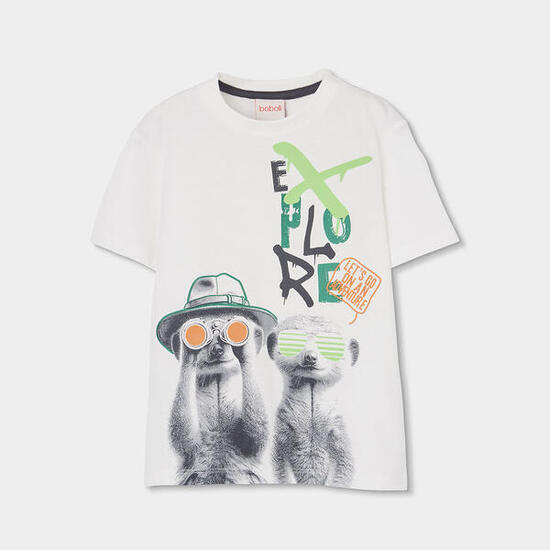 Camisetas de verano de gimnasia kids niño boboli blanco