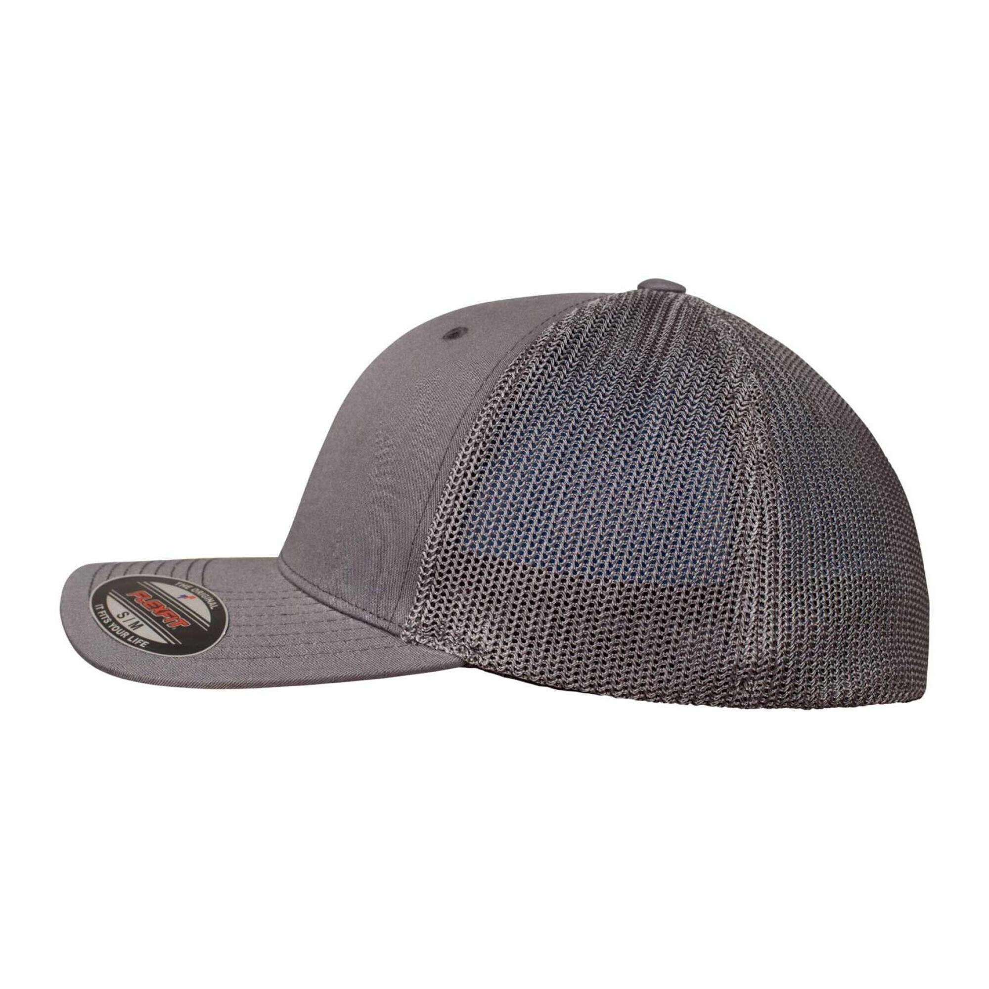 Trucker Cap für HerrenDamen Unisex, Netzmaterial Damen und Herren Dunkelgrau 3/4