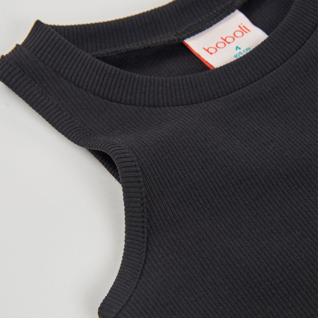 Camisetas De Tirantes de verano de gimnasia kids niña boboli negro 3/4