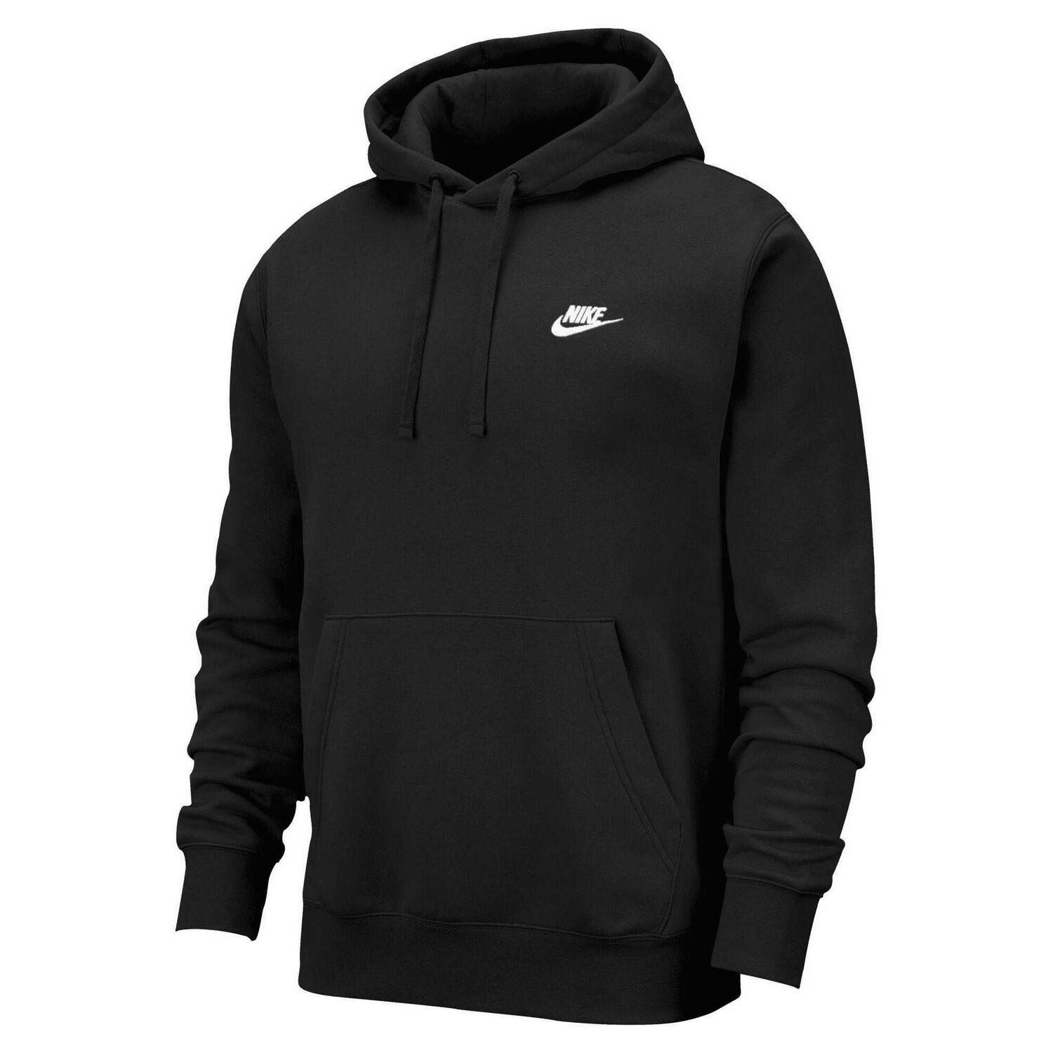 NIKE Unisex Adult Sportswear Club Hoodie (Black/White)