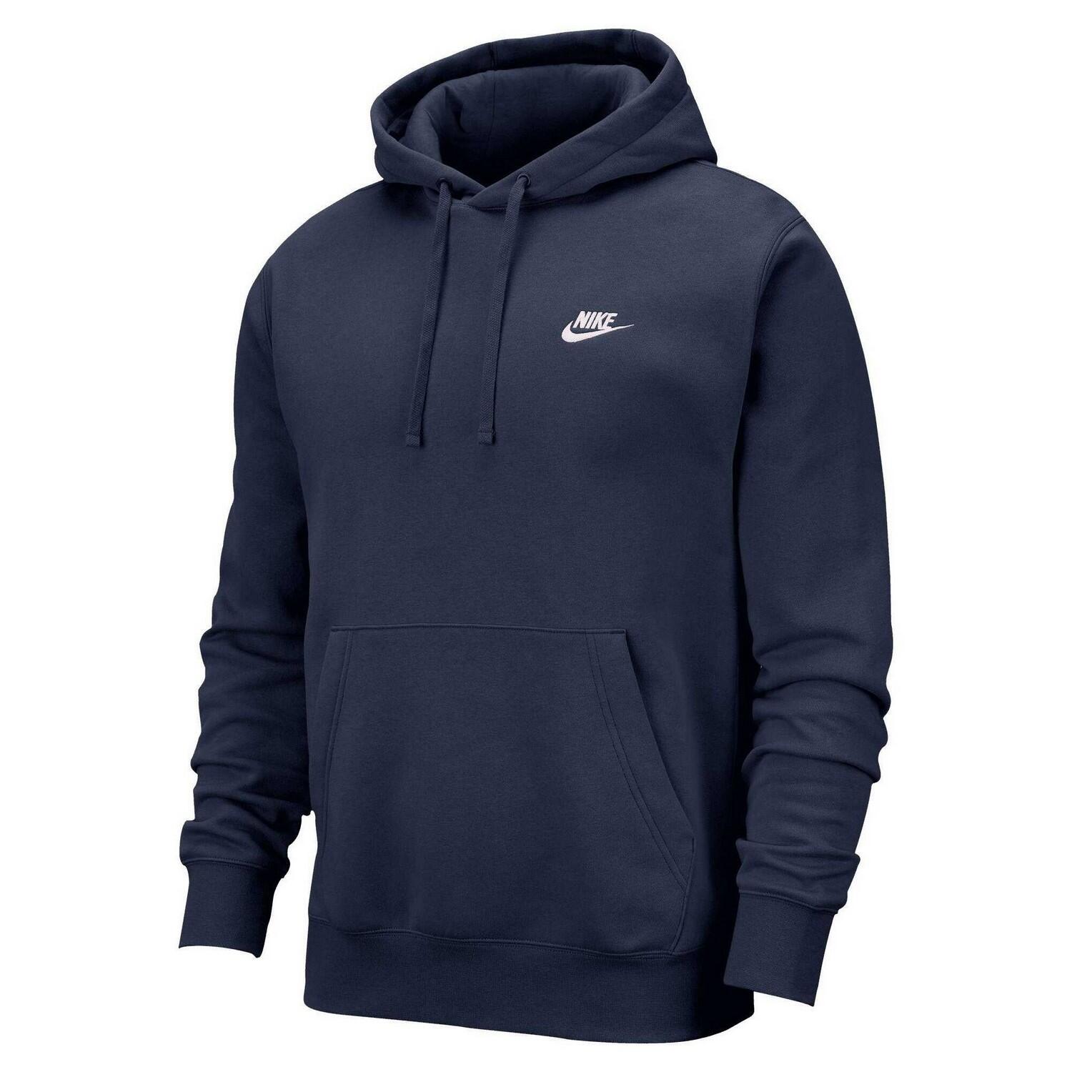 NIKE Unisex Adult Sportswear Club Hoodie (Midnight Navy/White)