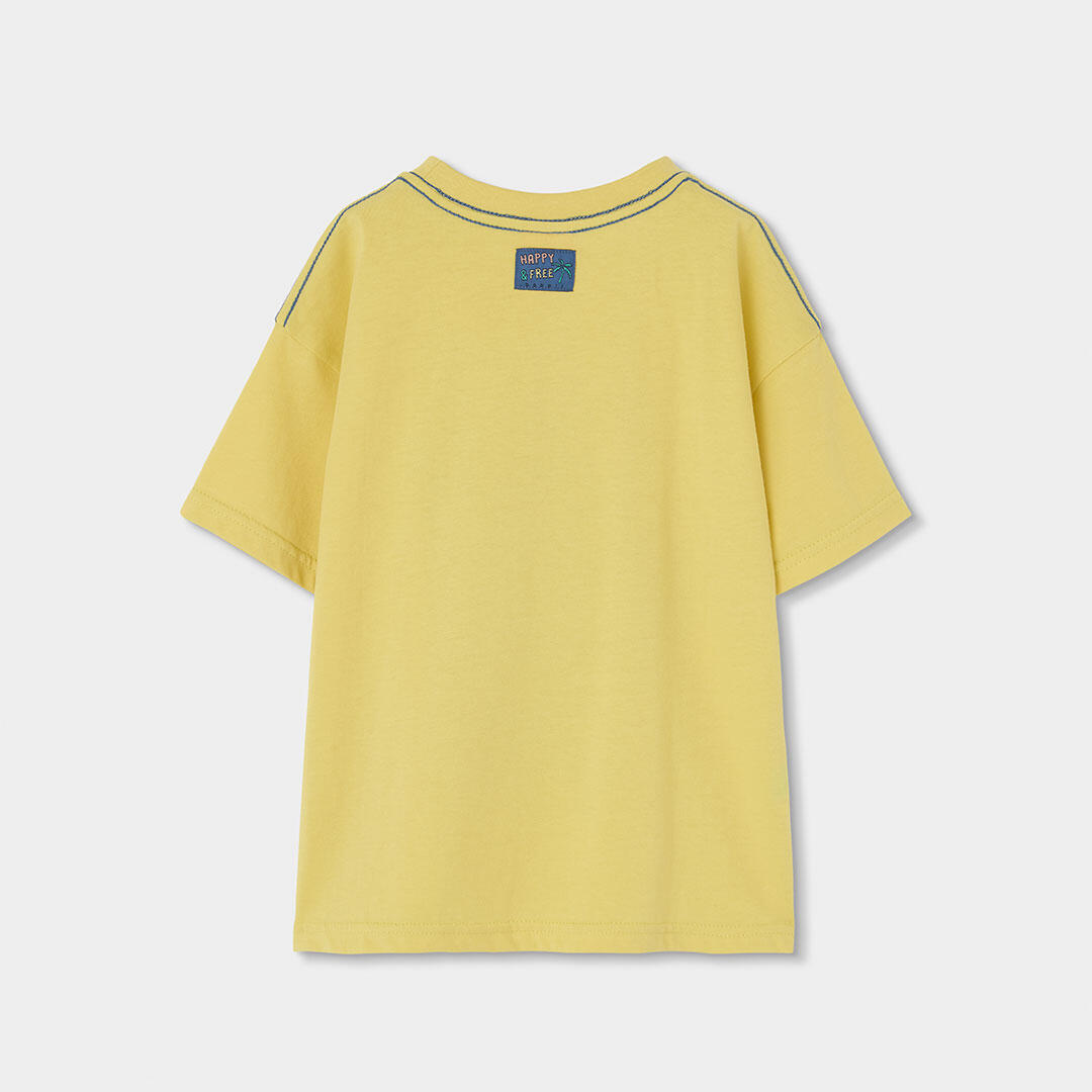 Camisetas de verano de tenis kids niño boboli amarillo 2/4