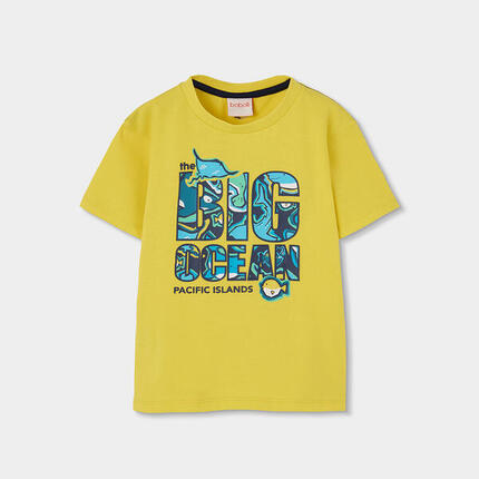 Camisetas de verano de gimnasia kids niño boboli amarillo
