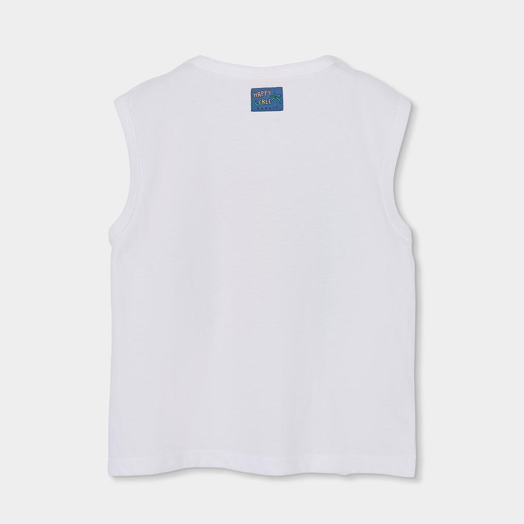 Camisetas De Tirantes de verano de tenis kids niño boboli blanco 2/4