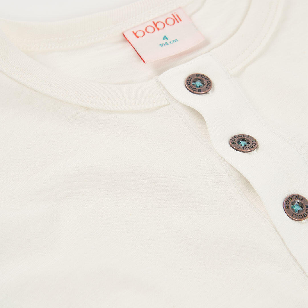 Camisetas de verano de senderismo kids niño boboli blanco 3/4