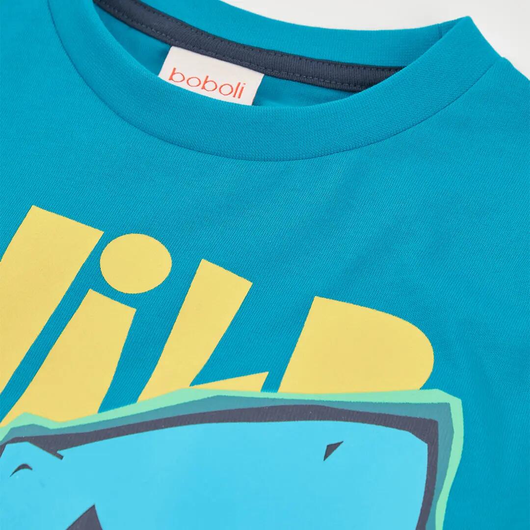 Camisetas de verano de gimnasia kids niño boboli verde 3/4