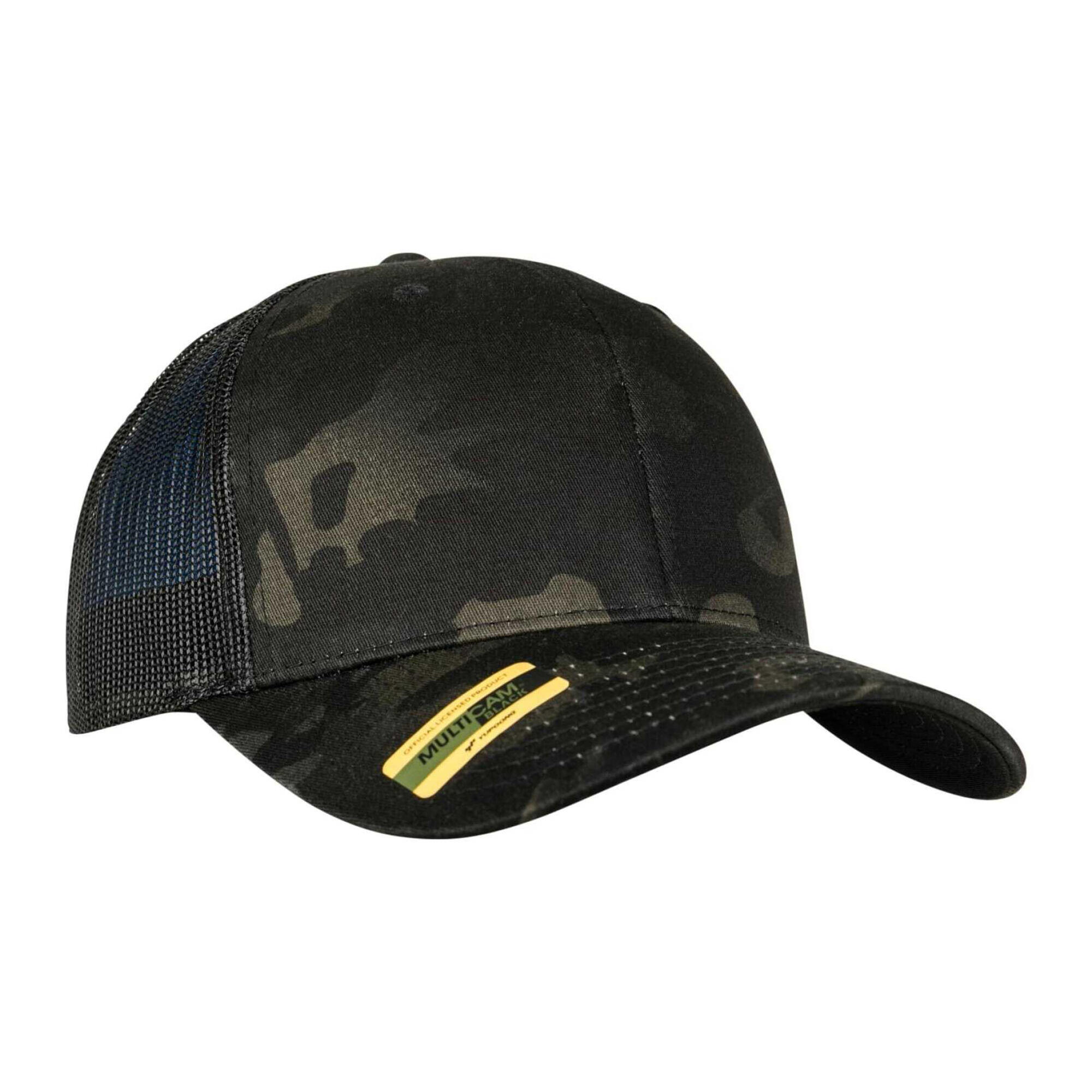 Cappellino Da Camionista Retrò Camo Adulto Unisex Flexfit Multicamera Nera 4/4