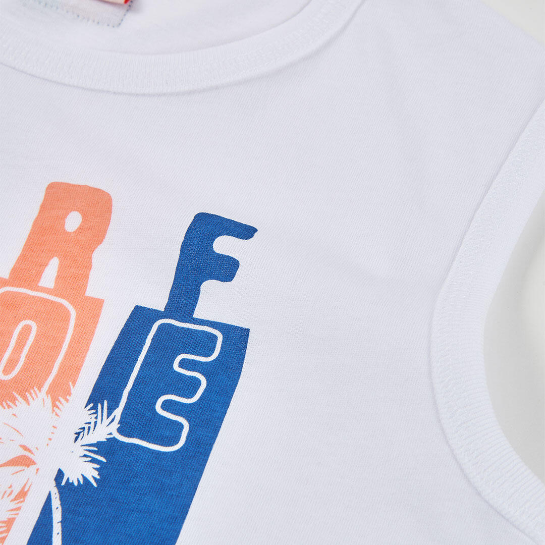 Camisetas De Tirantes de verano de tenis kids niño boboli blanco 3/4