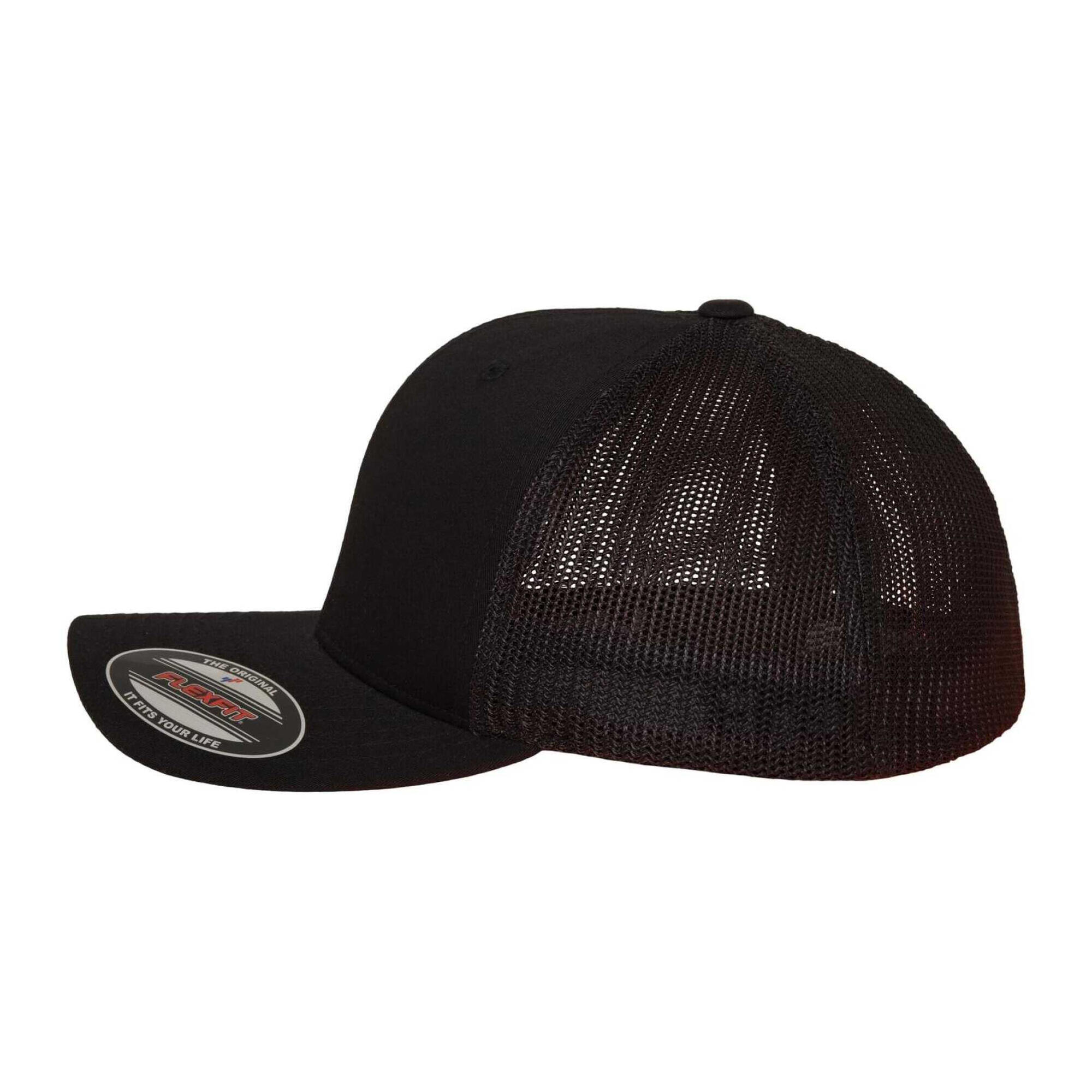 Trucker Cap für HerrenDamen Unisex, Netzmaterial Damen und Herren Schwarz 3/4
